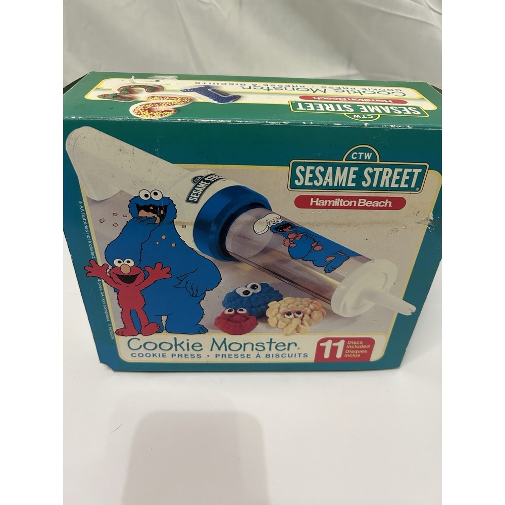 Sesame Street Cookie Monster Cookie Press Hamilton Beach Vintage In Box No Discs